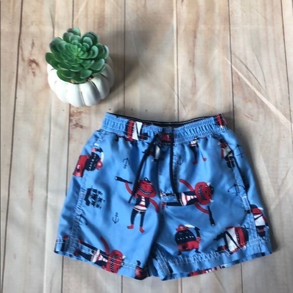 🍭6/$30 Carter’s pirate monster swim trunks 18-24 - Picture 2 of 8